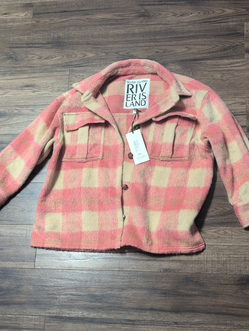 River Island NWT plaid coat